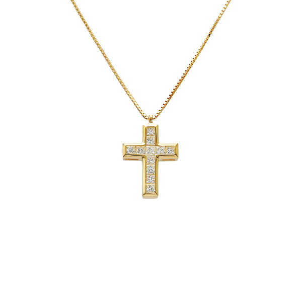 ⭐️70%オフ⭐️18金0.5カラットゆきざきRICH CROSS ネックレス S j417728-1.jpg